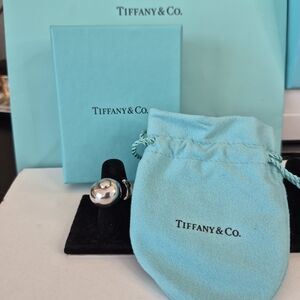 Tiffany & Co. Elsa Peretti Snail Sterling Silver Ring with Pouch and Box 5.5